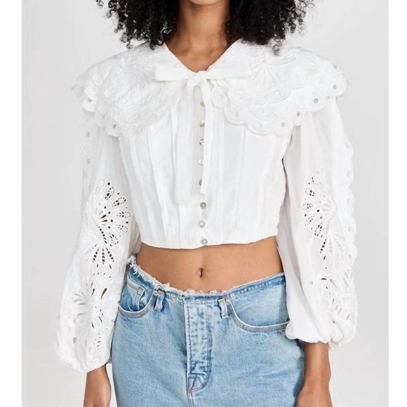 White Eyelet Farm Rio Top - Picture 1 of 4